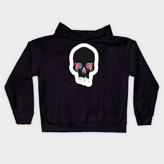 splash eyes skull Kids Hoodie by ohyeahh